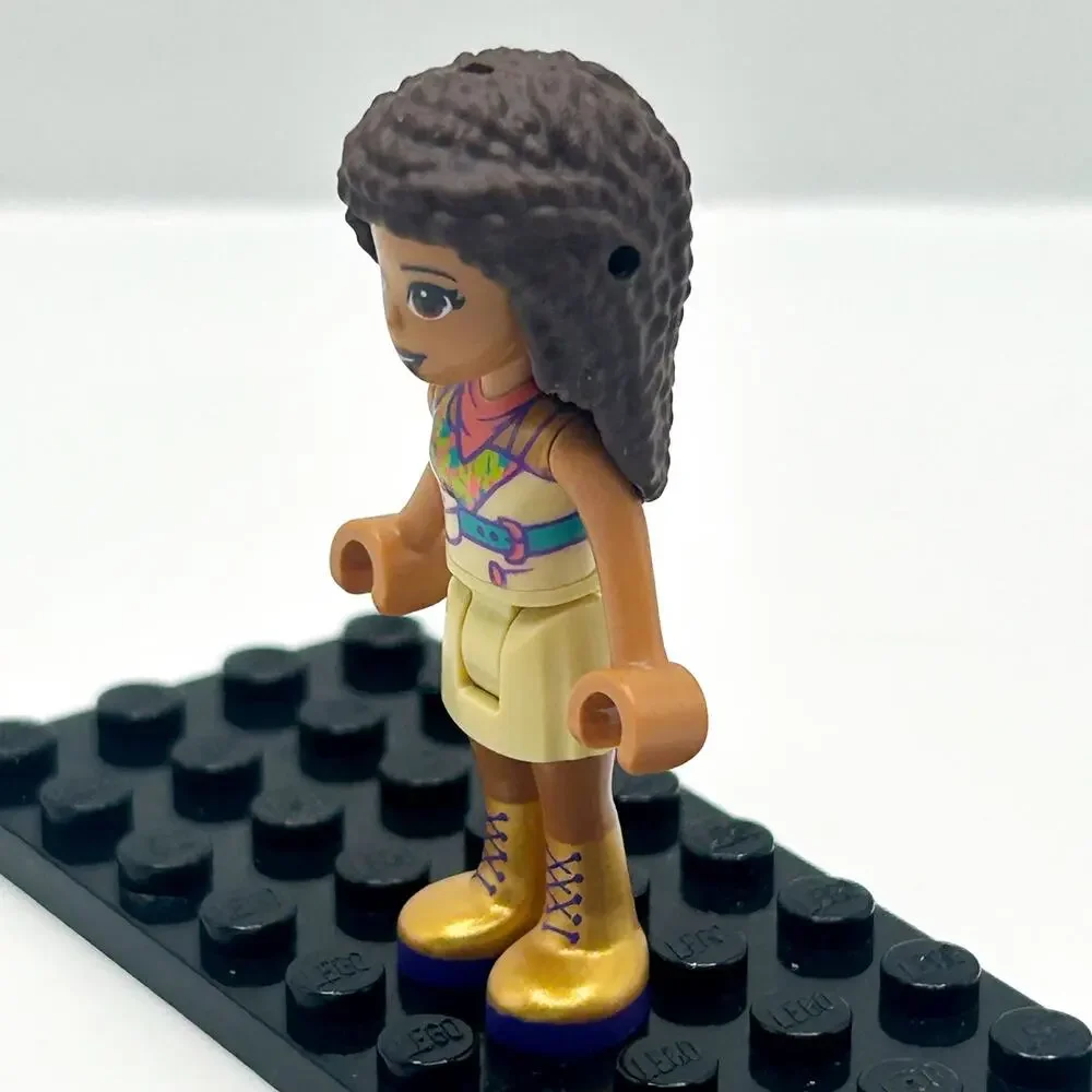 LEGO® Friends Andrea Minifigure Tan Skirt Colourful Top Gold Boots 41424 frnd392